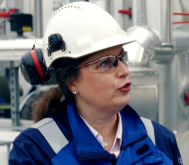 Marieke Bleyenbergh at an industrial facility